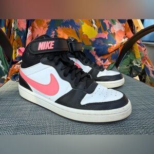 Nike Black and Pink High-Top Sneakers